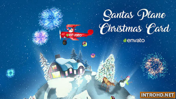 Santas Plane Christmas Card | After Effects Template Videohive