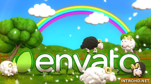 Happy Sheeps at Meadow Logo Reveal Videohive