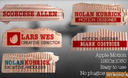 Cardboard Lower Thirds Videohive - Apple Motion Templates