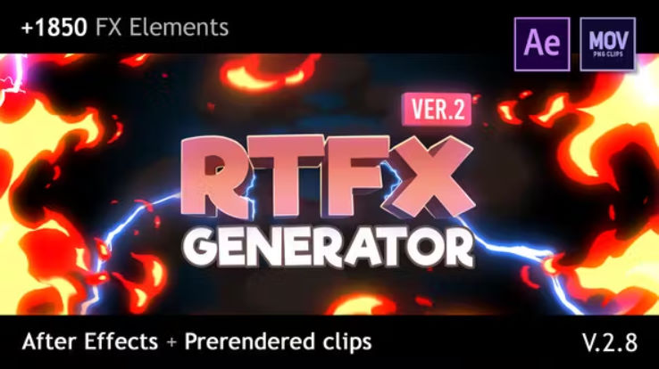 Videohive RTFX Generator [1850 FX elements] [After Effects + Pre-rendered clips] V2.8.1