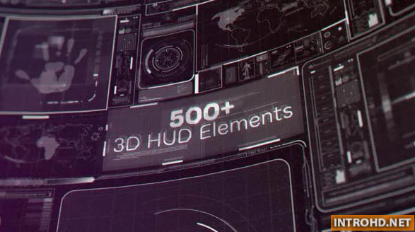 VIDEOHIVE 500+ 3D HUD ELEMENTS