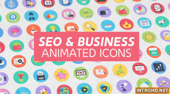 Videohive 100 Seo & Business Modern Flat Animated Icons