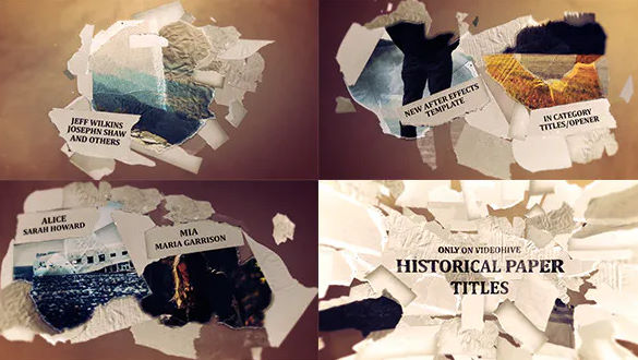 Videohive Historical Paper Titles Opener