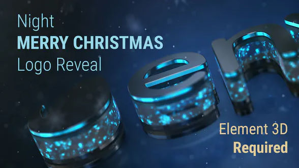 Videohive Night Merry Christmas Logo Reveal