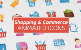 VIDEOHIVE SHOPPING AND COMMERCE MODERN FLAT ANIMATED ICONS
