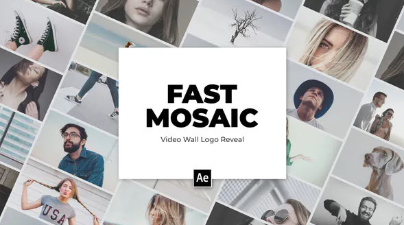 Videohive Video Wall Mosaic Logo Reveal Intro