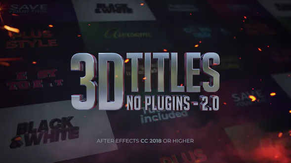 VIDEOHIVE 3D TITLES – NO PLUGINS 2.0