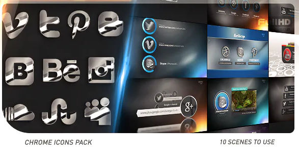 Videohive Social Chrome Icons Pack