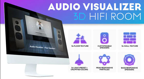 Videohive Audio Visualizer 3D Music Room