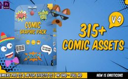 Comic Titles – Speech Bubbles – Emoji – Stickers – Flash FX Graphic Pack Videohive
