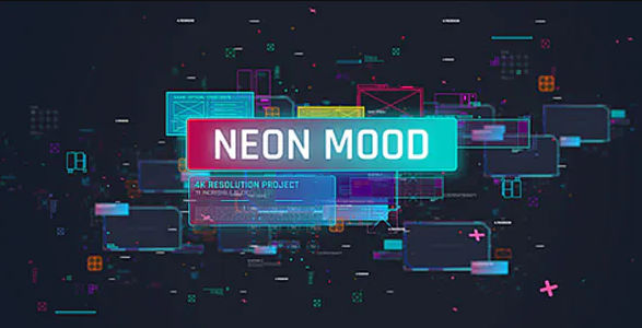 videohive Neon Mood Slideshow/ Bright Coloful Slide/ 3D Camera Move/ HUD UI Stylish Promo/ Digital Transitions