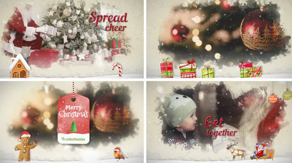 Videohive Christmas Watercolored Slideshow