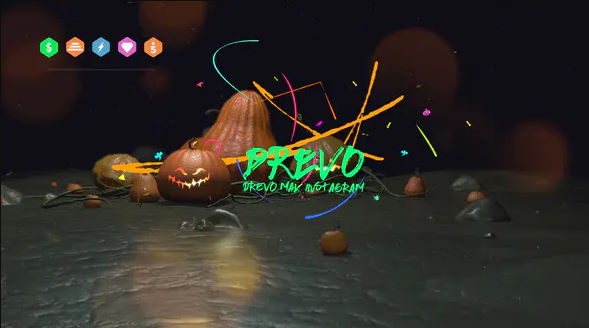 Videohive  Halloween Brush Opener/ Colorful Logo/ Scary Pumpkin Face/ Dark Mystery/ Horror Party/ Witch/Bats