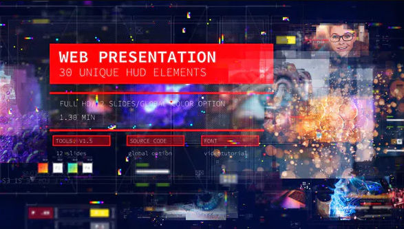 VIDEOHIVE WEB PRESENTATION/ HUD MODERN SLIDESHOW/ 3D SCI-FI GLITCH INTRO/ DIGITAL PARALLAX/ HIGHTECH INTERFACE
