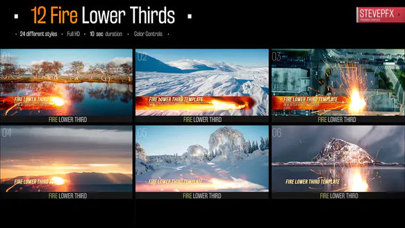 VIDEOHIVE FIRE ACTION LOWER THIRDS