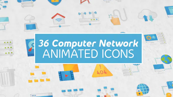 VIDEOHIVE COMPUTER NETWORK MODERN FLAT ANIMATED ICONS