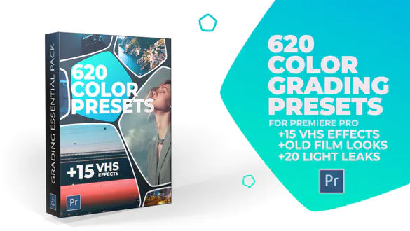 Videohive 620 Cinematic Color Presets, 15 VHS Video Effects, Old Film Looks