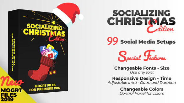 Videohive Socializing Christmas Edition MOGRT files for Premiere PRO