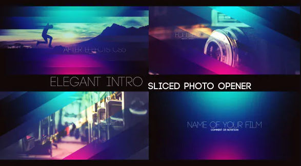 Videohive Elegant Intro Sliced Photo Opener