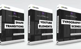 VIDEOHIVE TYPOGRAPHY SCENES, LOWER THIRDS, YOUTUBE KIT AND SHAPE TRANSITIONS