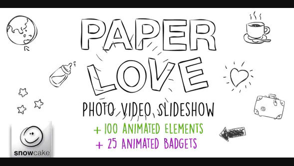 VIDEOHIVE PAPER LOVE PHOTO VIDEO SLIDESHOW