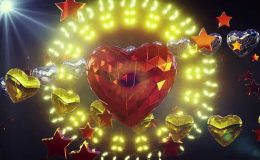 Videohive - Shiny Heart Background 4k - 25417741