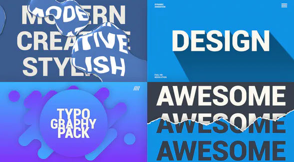 Download Creative Typography Pack – FREE Videohive
