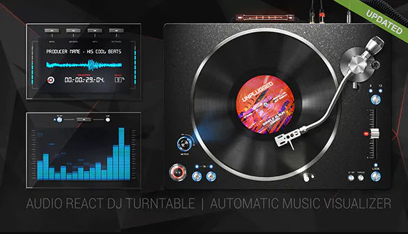 Download Audio React DJ Turntable Music Visualizer – FREE Videohive