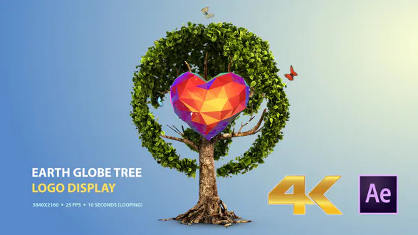 Videohive Earth Globe Tree Logo Display