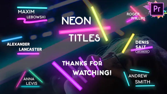 Neon Lights Titles | Premiere Pro MOGRT Free videohive