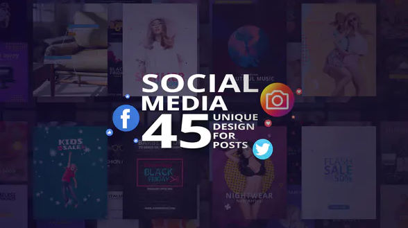 Videohive Social Media – 45 Unique Design for Posts