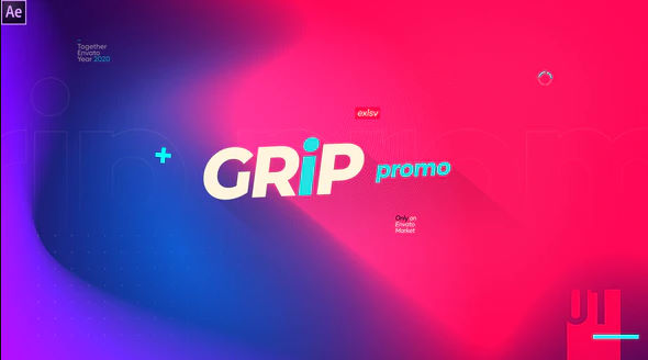 Videohive Grip Modern Gradinet Typography Opener Promotion