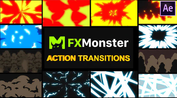 VIDEOHIVE CARTOON ACTION TRANSITIONS | AFTER EFFECTS