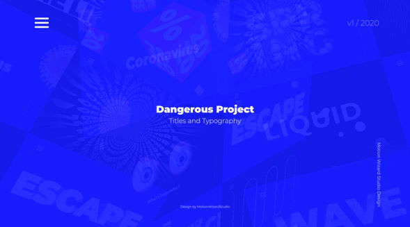 VIDEOHIVE DANGEROUS PROJECT – TITLES AND TYPOGRAPHY