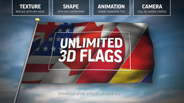 Videohive Unlimited 3D Flags