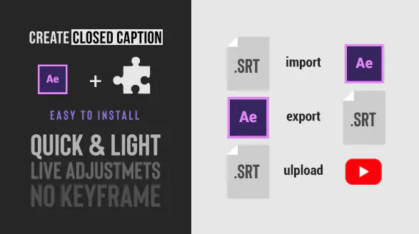 Social Media Video Captions Import & Export SRT files from After Effects