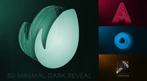 3D Minimal Dark Logo Reveal videohive