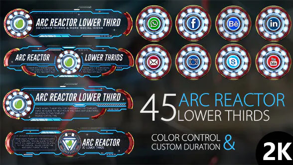 45 Arc Reactor Lower Thirds Videohive