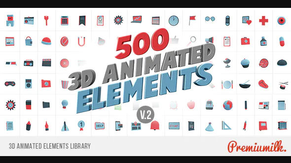 3D Animated Elements Library Videohive