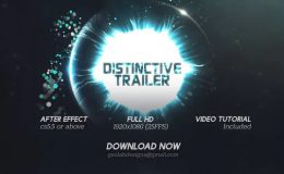 Videohive Distinctive Cinematic Trailer Particles Lights Trailer Particles Waves Trailer