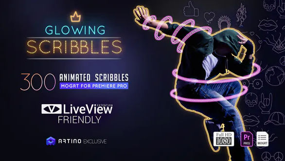 Videohive Glowing Scribbles – Premiere Pro
