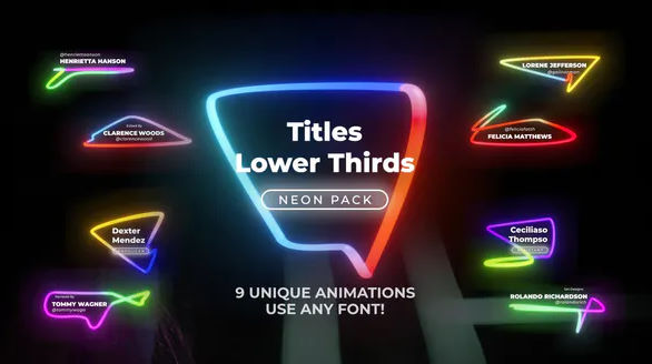 Videohive Neon Light Lower Thirds 6