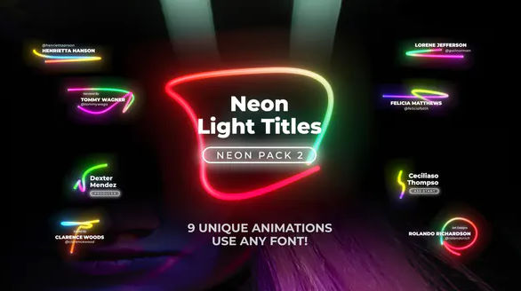 Videohive Neon Light Lower Thirds 2