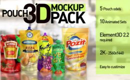 VIDEOHIVE POUCH 3D MOCKUP PACK