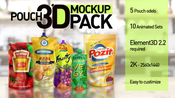 Videohive Pouch 3D Mockup Pack