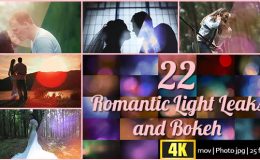 Videohive 22 4K Romantic Light Leaks and Bokeh – Motion Graphics