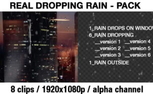 Videohive Transparent Rain Drops Rain Dropping Real Rain Effect