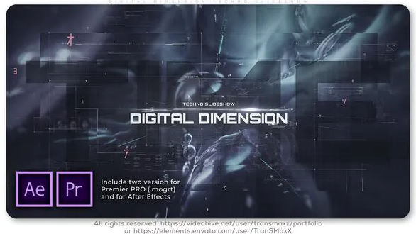 Videohive Digital Dimension Techno Slideshow