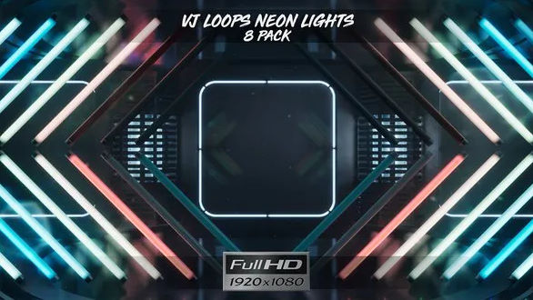 Videohive VJ Loops Neon Lights Ver1 8 Pack