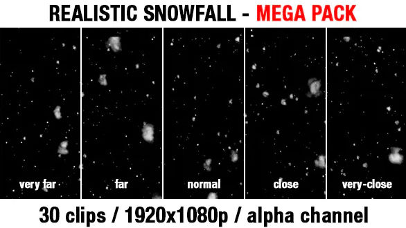 Snow Snowfall Mega Pack 30 mixed clips